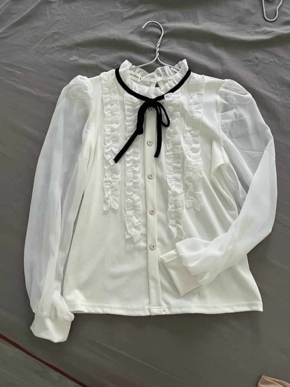 White Ruffle Blouse